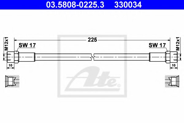 ATE 03.5808-0225.3 Clutch Hose